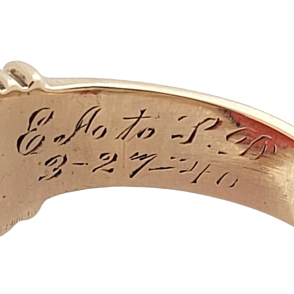 10K Yellow Gold Carnelian Roman Soldier Head Ring Size 7.5 #16181 - Picture 5 of 8